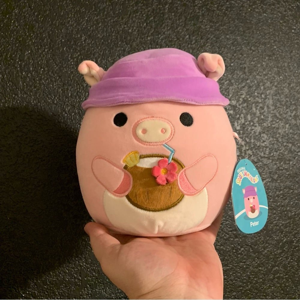 Squishmallows 8” Peter With Bucket Hat And Coconut